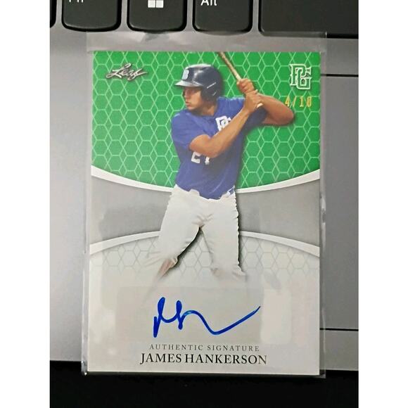 James Hankerson 2022 Leaf Perfect Game National Shoecase Green Auto SSP 4/10 - Picture 3 of 5